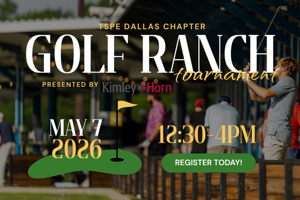 Image highlighting information on TSPE Engineers Golf Tournament on May 7, 2026